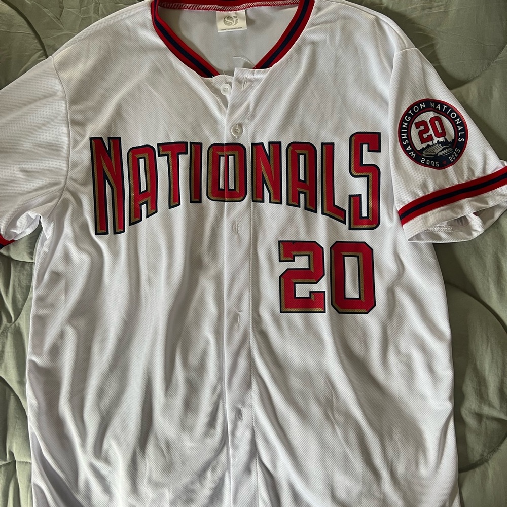 Washington Nationals #20 Twentieth Anniversary White Baseball Jersey